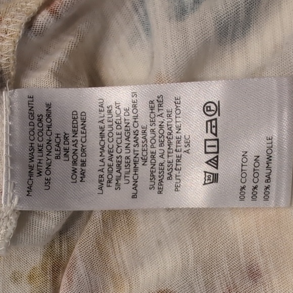 By Anthropologie Floral Puff-Sleeve Scoop-Neck Top Size Small - Picture 8 of 8